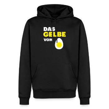 Fans de poulet - Coq - Coq - Jaune d’œuf - Sweat à capuche Premium bio Homme - noir - Devant - Nico (187cm)
