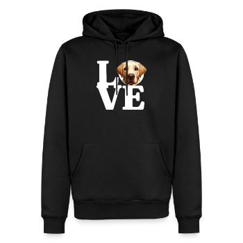 LIEBE Labrador Retriever Hund Hundeliebhaber Lustig - Männer Premium Bio Hoodie - Schwarz - Vorne - Nico (187cm)