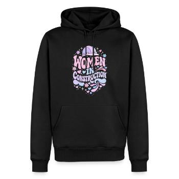Women in Construction – Pastel Retro - Sweat à capuche Premium bio Homme - noir - Devant - Nico (187cm)