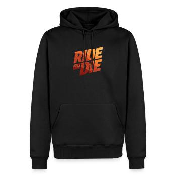 Ride or Die Gradient - Männer Premium Bio Hoodie - Schwarz - Vorne - Nico (187cm)