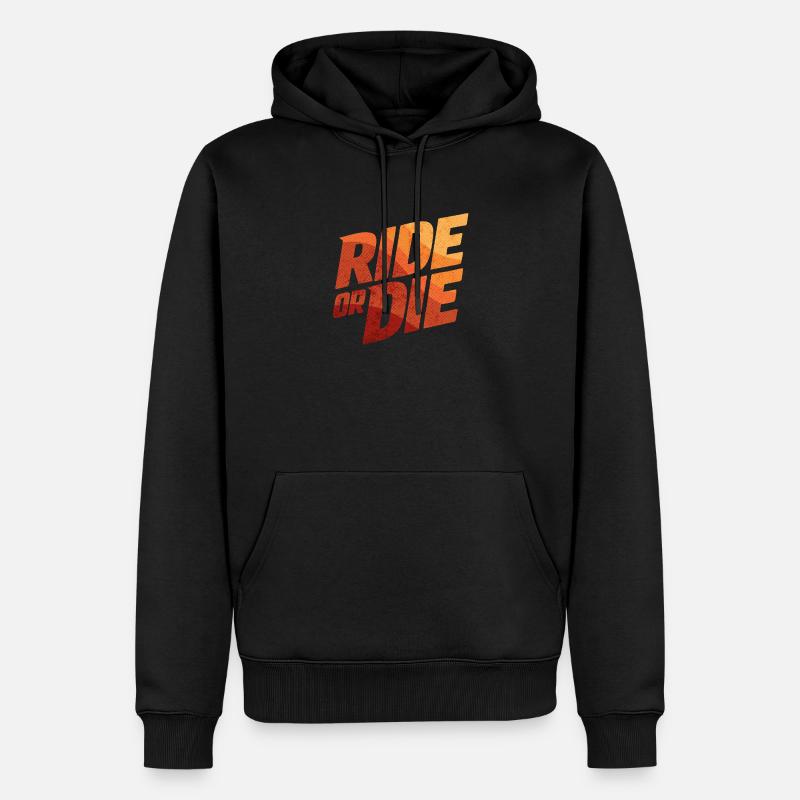 Ride or Die Gradient - Männer Premium Bio Hoodie - Schwarz