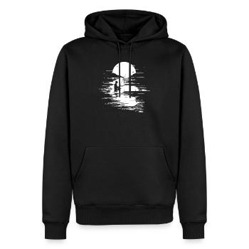 Graphique de pêche - Sweat à capuche Premium bio Homme - noir - Devant - Nico (187cm)