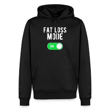 Fettabbaumodus ON Diät Ernährung Fettabbau - Männer Premium Bio Hoodie - Schwarz - Vorne - Nico (187cm)