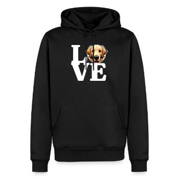 LIEBE Golden Retriever Hund Hundeliebhaber Lustig - Männer Premium Bio Hoodie - Schwarz - Vorne - Nico (187cm)