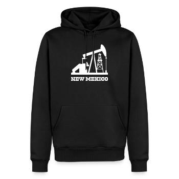 New Mexico Oilfield Pumpjack Design - Männer Premium Bio Hoodie - Schwarz - Vorne - Nico (187cm)