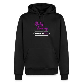 Chargement de bébé - Sweat à capuche Premium bio Homme - noir - Devant - Nico (187cm)
