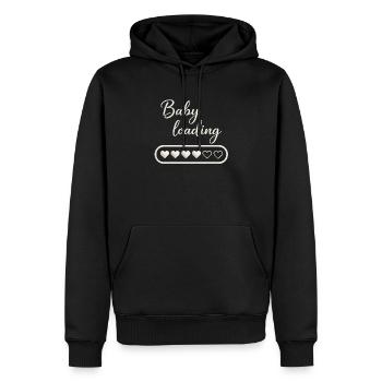 Chargement de bébé - Sweat à capuche Premium bio Homme - noir - Devant - Nico (187cm)