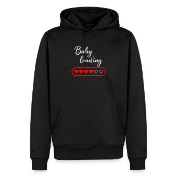 Chargement de bébé - Sweat à capuche Premium bio Homme - noir - Devant - Nico (187cm)
