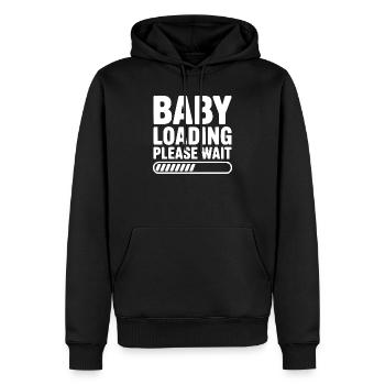 Baby lädt Bitte warten Sie - Männer Premium Bio Hoodie - Schwarz - Vorne - Nico (187cm)