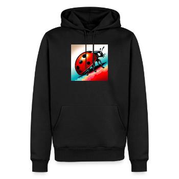 coccinelle - Sweat à capuche Premium bio Homme - noir - Devant - Nico (187cm)