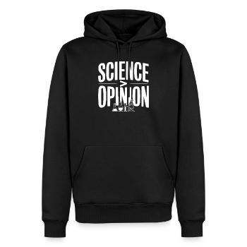 Science > Opinion - Sweat à capuche Premium bio Homme - noir - Devant - Nico (187cm)