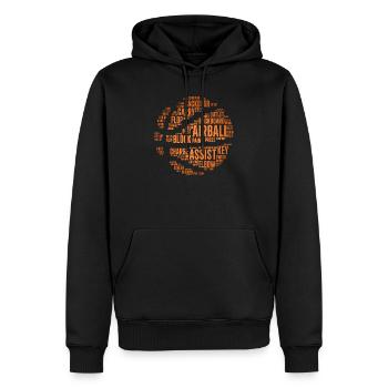 Nuage de mots sur les termes du basketball - Sweat à capuche Premium bio Homme - noir - Devant - Nico (187cm)