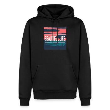 Beautiful Life Beach - Männer Premium Bio Hoodie - Schwarz - Vorne - Nico (187cm)