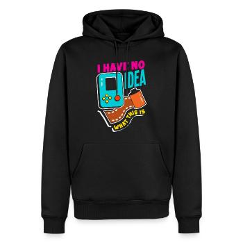 Keine Ahnung Was Das Ist - Lustiges Retro Design - Männer Premium Bio Hoodie - Schwarz - Vorne - Nico (187cm)