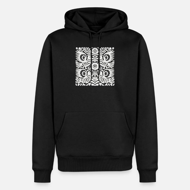 Crête florale de colombe - Sweat à capuche Premium bio Homme - noir