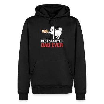 Samoyed - Men’s Premium Organic Hoodie - black - Front - Nico (187cm)