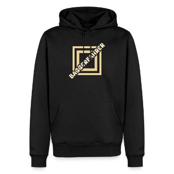 Baggerfahrer - Männer Premium Bio Hoodie - Schwarz - Vorne - Nico (187cm)