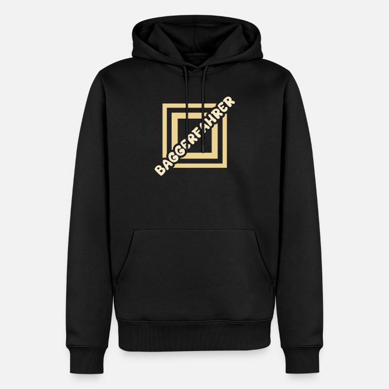 Baggerfahrer - Männer Premium Bio Hoodie - Schwarz