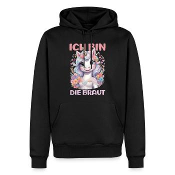 Ich Bin Die Braut Jga Einhorn Blumen Hochzeit - Männer Premium Bio Hoodie - Schwarz - Vorne - Nico (187cm)