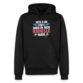 Karneval Nur Wegen Der Kamelle Hier Karnevalszug - Männer Premium Bio Hoodie - Schwarz - Vorne - Nico (187cm)