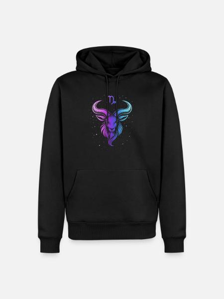 Bunte Ziege mit Sternmuster - Männer Premium Bio Hoodie - Schwarz