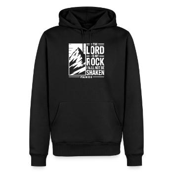 The Lord Is My Rock Psalm 62 - Männer Premium Bio Hoodie - Schwarz - Vorne - Nico (187cm)