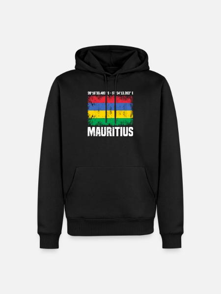 Mauritius Coordinates - Men’s Premium Organic Hoodie - black