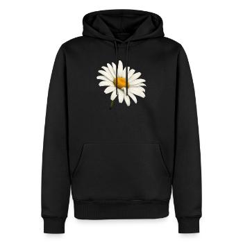 Weiße Margeritenblüte Natur Blumen Design  - Männer Premium Bio Hoodie - Schwarz - Vorne - Nico (187cm)