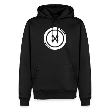 Handarbeit Knopf Geschenk Näherin - Männer Premium Bio Hoodie - Schwarz - Vorne - Nico (187cm)