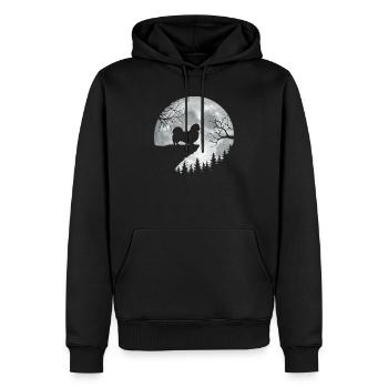 Pekingese Full Moon - Peke Dog Mom Dad Lap Dog - Men’s Premium Organic Hoodie - black - Front - Nico (187cm)