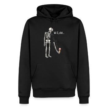 Eh bien merde, humour noir squelette gothique - Sweat à capuche Premium bio Homme - noir - Devant - Nico (187cm)