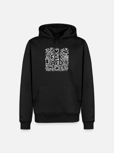 FCK AFD - Männer Premium Bio Hoodie - Schwarz