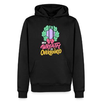 Weihnachtskranz – My Wreath Is Overbooked - Männer Premium Bio Hoodie - Schwarz - Vorne - Nico (187cm)