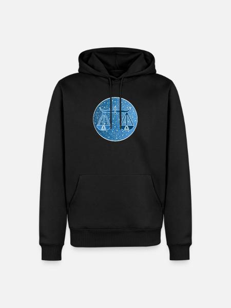 Sternzeichen: Waage - Männer Premium Bio Hoodie - Schwarz