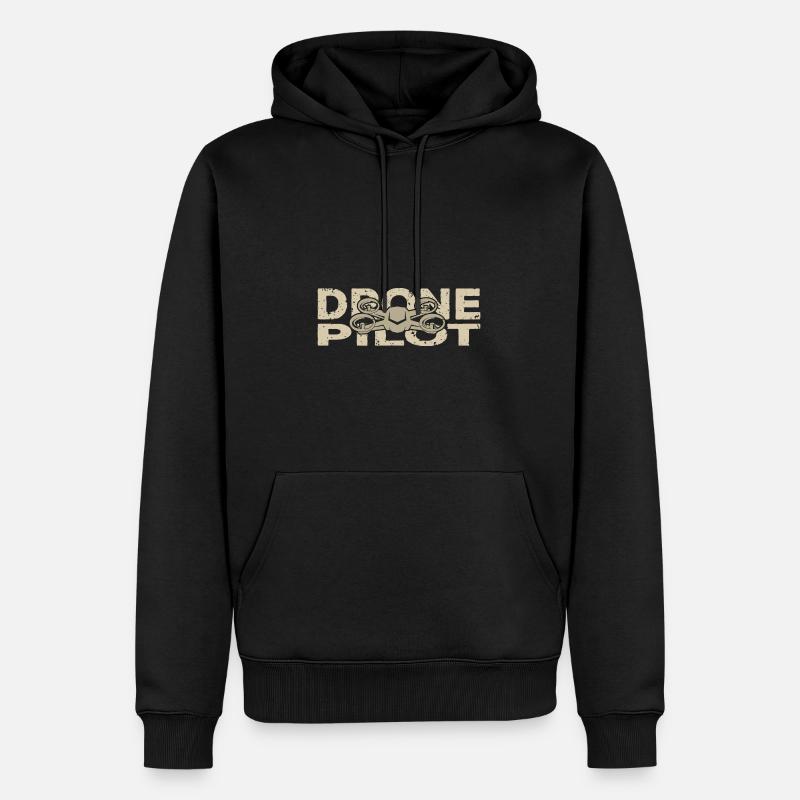 Drone Drone Drone Quadricoptère Anniversaire - Sweat à capuche Premium bio Homme - noir