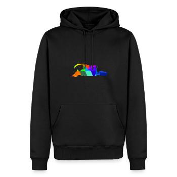 Bunte Regenbogen Pistenraupe Schneefahrzeuge - Männer Premium Bio Hoodie - Schwarz - Vorne - Nico (187cm)