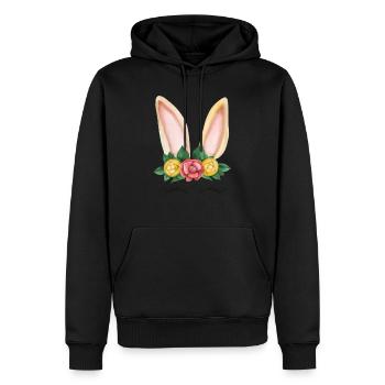 Häschen-Gesicht Ostern - Männer Premium Bio Hoodie - Schwarz - Vorne - Nico (187cm)
