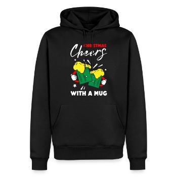 Joies de Noël avec une tasse - Sweat à capuche Premium bio Homme - noir - Devant - Nico (187cm)