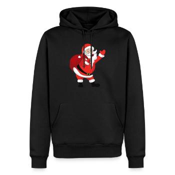 Noël Noël Père Noël Père Noël - Sweat à capuche Premium bio Homme - noir - Devant - Nico (187cm)