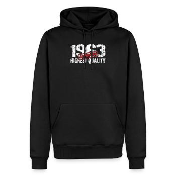 Geboren 1963 Jahrgang 1963 topfit aktiv - Männer Premium Bio Hoodie - Schwarz - Vorne - Nico (187cm)