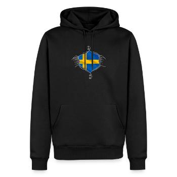 Le drapeau de la Suède est fier - Sweat à capuche Premium bio Homme - noir - Devant - Nico (187cm)