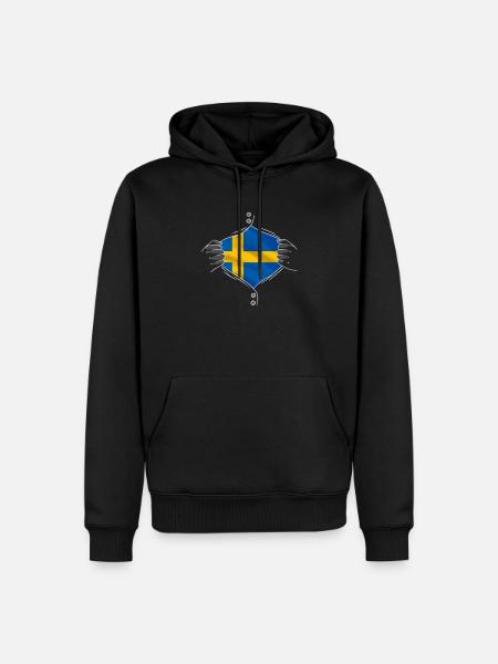 Sweden flag proud - Männer Premium Bio Hoodie - Schwarz