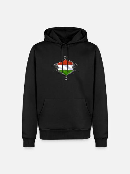 hungary flag proud Hungarian - Men’s Premium Organic Hoodie - black