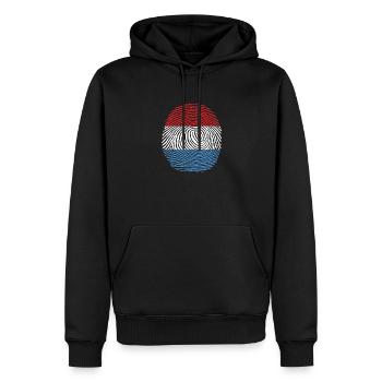 luxembourg flag proud - Men’s Premium Organic Hoodie - black - Front - Nico (187cm)