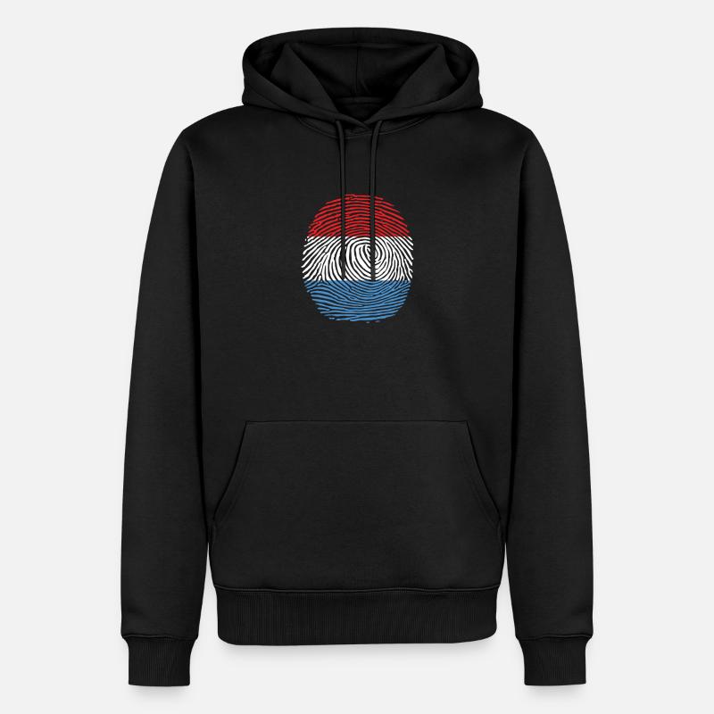 drapeau luxembourgeois fier - Sweat à capuche Premium bio Homme - noir