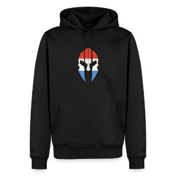 luxembourg flag in Spartan warrior Helmet - Männer Premium Bio Hoodie - Schwarz - Vorne - Nico (187cm)