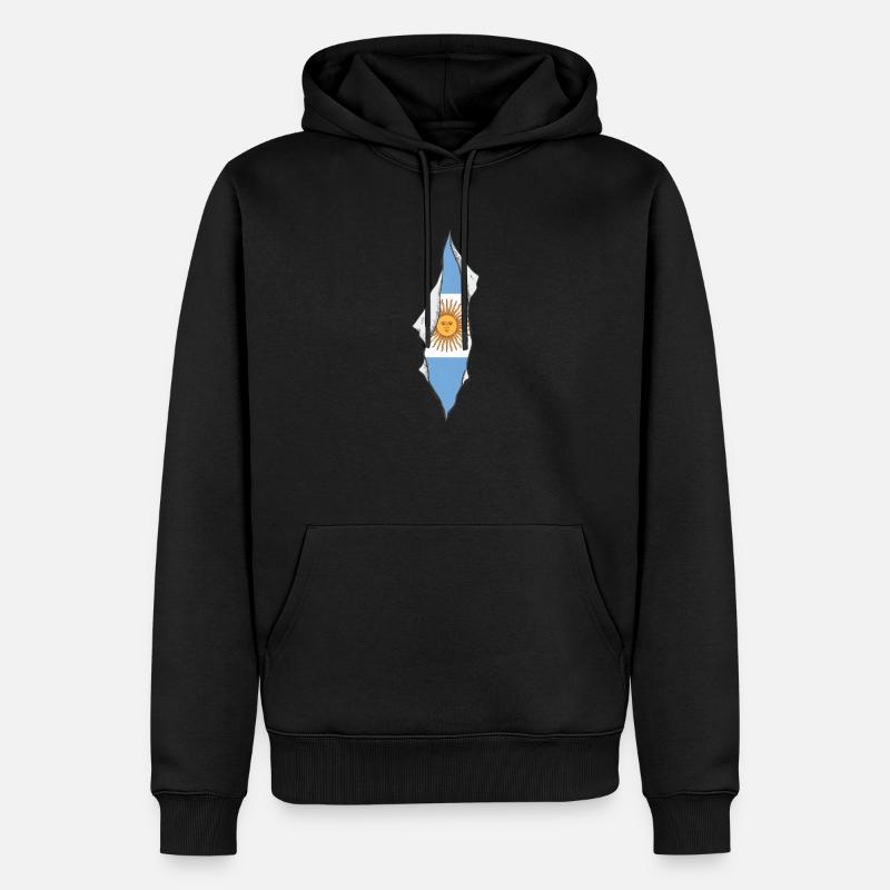 Drapeau argentin fier argentine - Sweat à capuche Premium bio Homme - noir