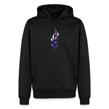 drapeau australien fier australie - Sweat à capuche Premium bio Homme - noir - Devant - Nico (187cm)