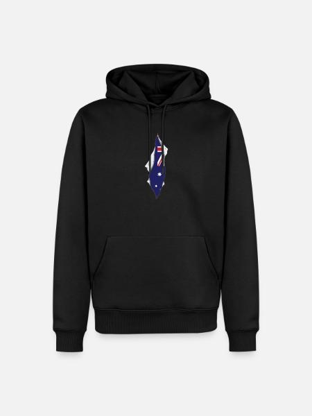 australian flag proud australia - Men’s Premium Organic Hoodie - black