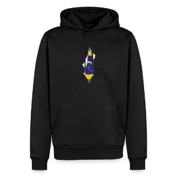brazilian flag proud brazil - Männer Premium Bio Hoodie - Schwarz - Vorne - Nico (187cm)